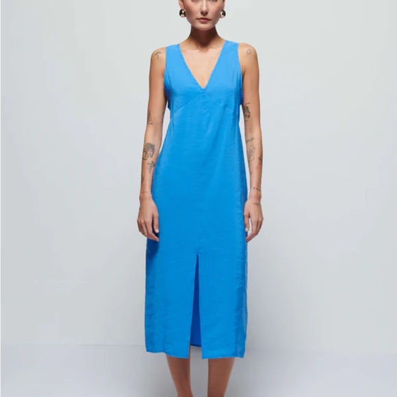 Nation LTD Kimora Midi Dress in Palace Blue - Picture 1 of 9